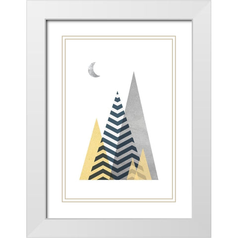 Scandinavian Mountains 1 White Modern Wood Framed Art Print with Double Matting by Urban Epiphany
