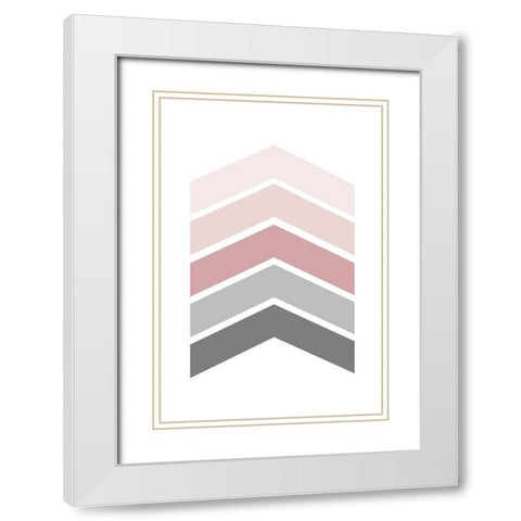 Pink Grey 1 White Modern Wood Framed Art Print with Double Matting by Urban Epiphany