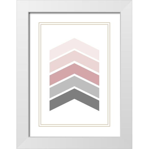 Pink Grey 1 White Modern Wood Framed Art Print with Double Matting by Urban Epiphany