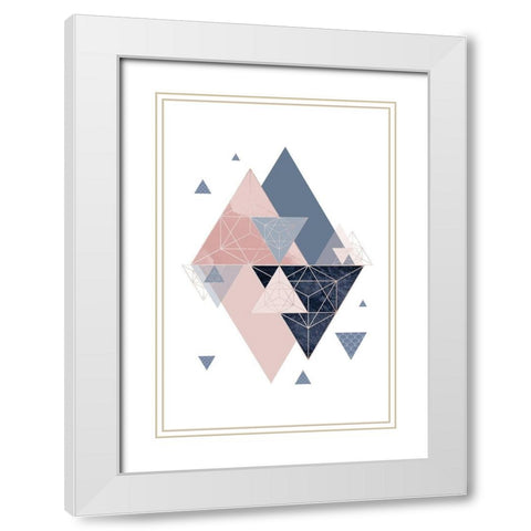Pink Navy 2 White Modern Wood Framed Art Print with Double Matting by Urban Epiphany