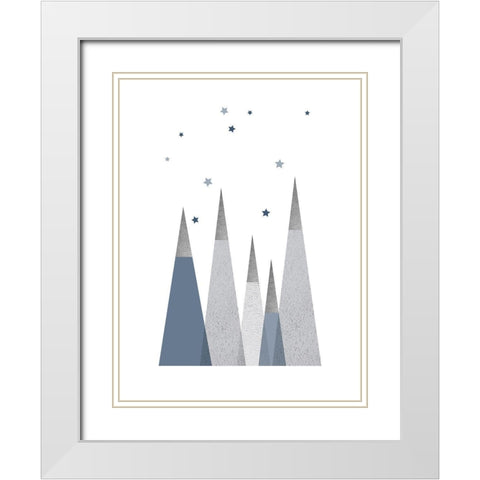 Grey Mountains 1 White Modern Wood Framed Art Print with Double Matting by Urban Epiphany