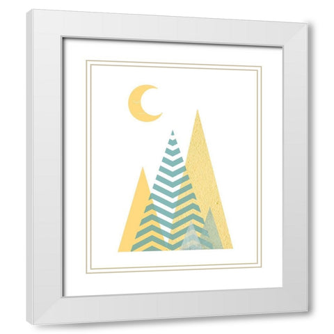 Sweet Dreams Mountains White Modern Wood Framed Art Print with Double Matting by Urban Epiphany
