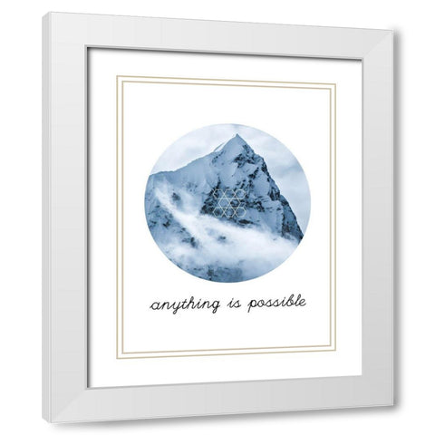 Anything is Possible White Modern Wood Framed Art Print with Double Matting by Urban Epiphany