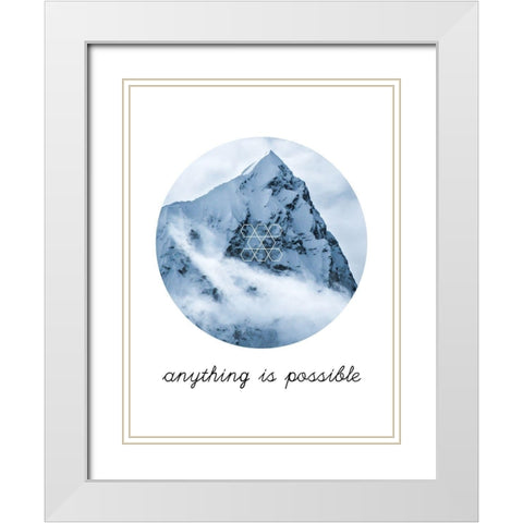 Anything is Possible White Modern Wood Framed Art Print with Double Matting by Urban Epiphany