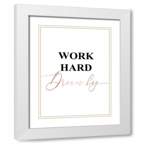 Inspirational Words Rose Gold 2 White Modern Wood Framed Art Print with Double Matting by Urban Epiphany