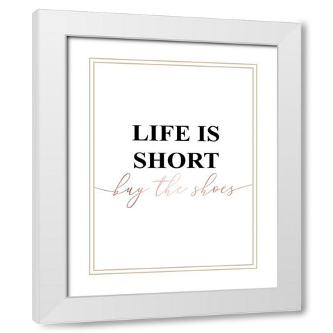 Inspirational Words Rose Gold 3 White Modern Wood Framed Art Print with Double Matting by Urban Epiphany