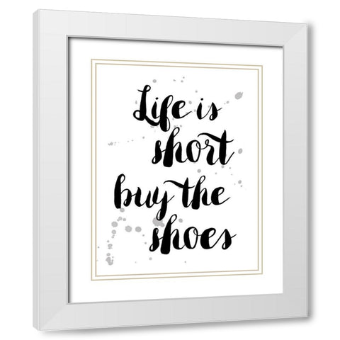 Shoes White Modern Wood Framed Art Print with Double Matting by Urban Epiphany
