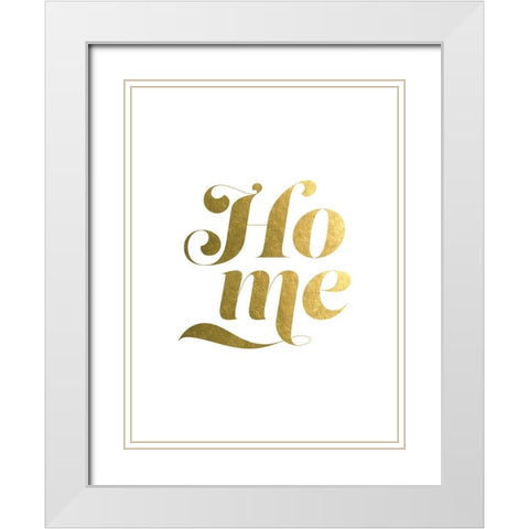 Home Gold White Modern Wood Framed Art Print with Double Matting by Urban Epiphany
