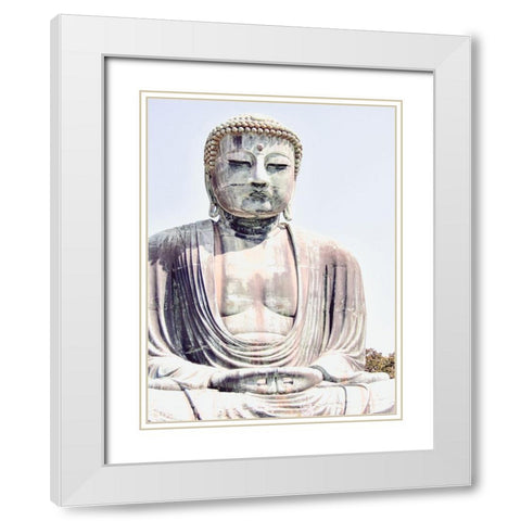 Buddha Soft Light White Modern Wood Framed Art Print with Double Matting by Urban Epiphany