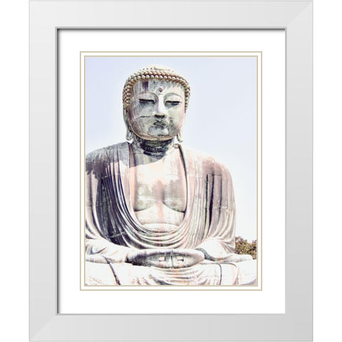 Buddha Soft Light White Modern Wood Framed Art Print with Double Matting by Urban Epiphany