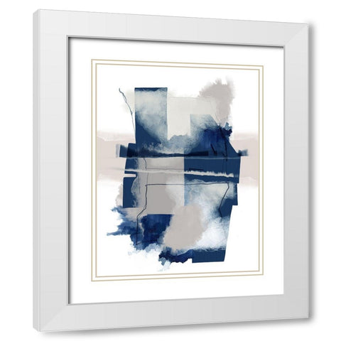 Juxtaposed Grey White Modern Wood Framed Art Print with Double Matting by Urban Epiphany