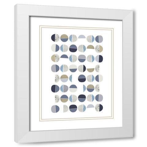 MidCentury Navy Taupe 7 White Modern Wood Framed Art Print with Double Matting by Urban Epiphany