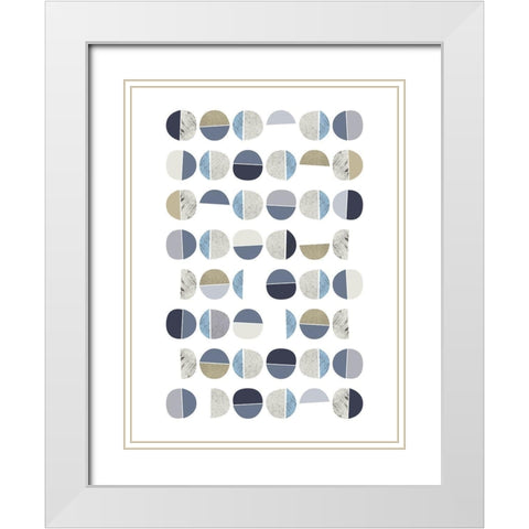 MidCentury Navy Taupe 7 White Modern Wood Framed Art Print with Double Matting by Urban Epiphany