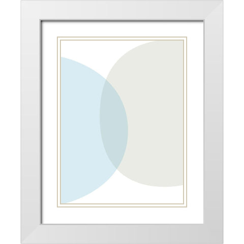 MidCentury Navy Taupe 8 White Modern Wood Framed Art Print with Double Matting by Urban Epiphany