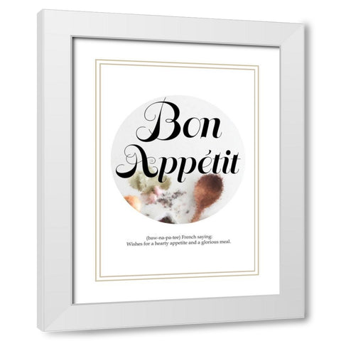 Bon Appetit White Modern Wood Framed Art Print with Double Matting by Urban Epiphany