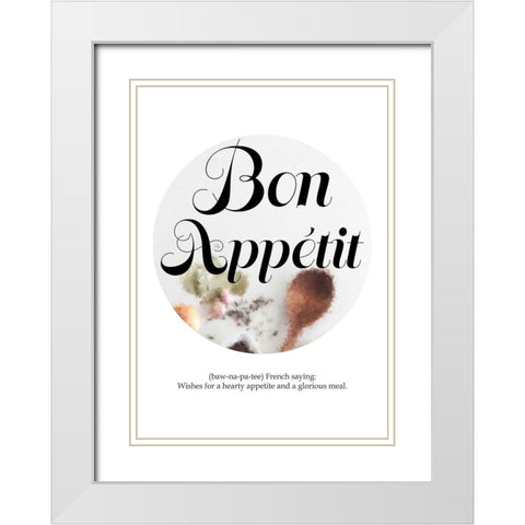 Bon Appetit White Modern Wood Framed Art Print with Double Matting by Urban Epiphany