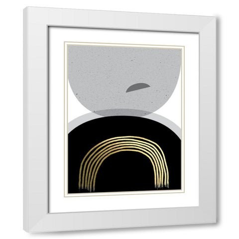 Black Gold Minimalist 2 White Modern Wood Framed Art Print with Double Matting by Urban Epiphany