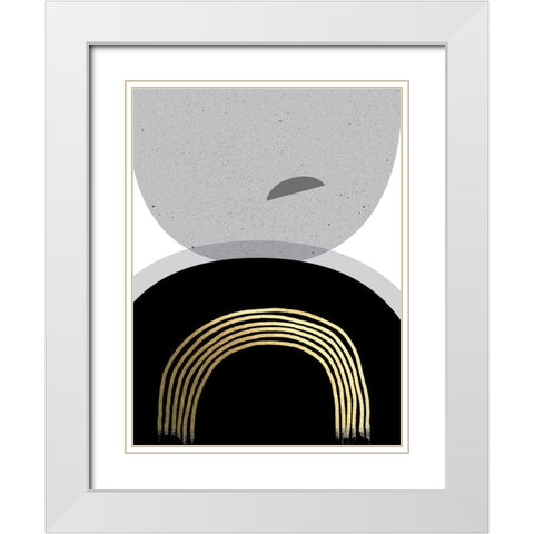 Black Gold Minimalist 2 White Modern Wood Framed Art Print with Double Matting by Urban Epiphany