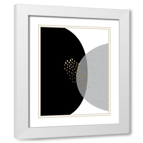 Black Gold Minimalist 3 White Modern Wood Framed Art Print with Double Matting by Urban Epiphany