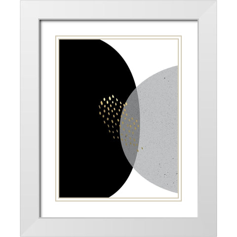 Black Gold Minimalist 3 White Modern Wood Framed Art Print with Double Matting by Urban Epiphany