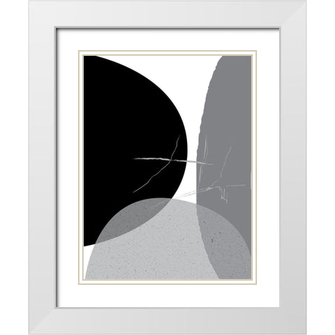 Black Grey Minimalist 1 White Modern Wood Framed Art Print with Double Matting by Urban Epiphany
