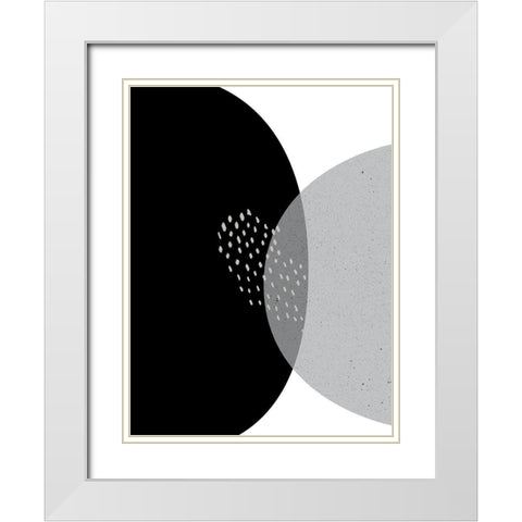 Black Grey Minimalist 3 White Modern Wood Framed Art Print with Double Matting by Urban Epiphany