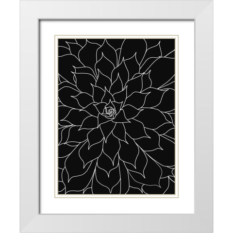 Black White Succulents Set of 2 White Modern Wood Framed Art Print with Double Matting by Urban Epiphany