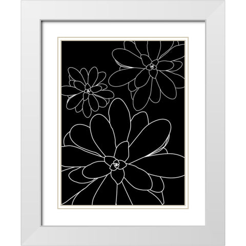 Black White Succulents Set of 2 White Modern Wood Framed Art Print with Double Matting by Urban Epiphany