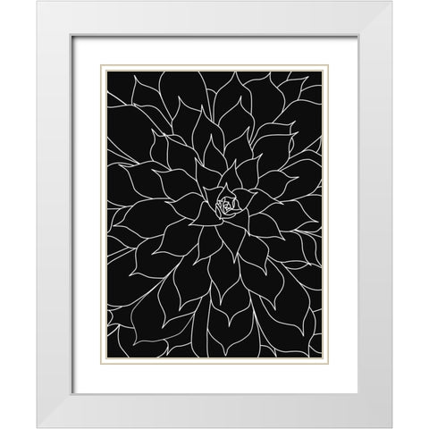Black White Succulents Set of 2 White Modern Wood Framed Art Print with Double Matting by Urban Epiphany