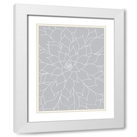 Black White Succulents Set of 2 White Modern Wood Framed Art Print with Double Matting by Urban Epiphany