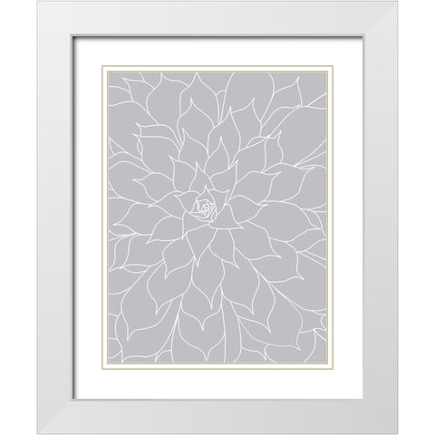Black White Succulents Set of 2 White Modern Wood Framed Art Print with Double Matting by Urban Epiphany