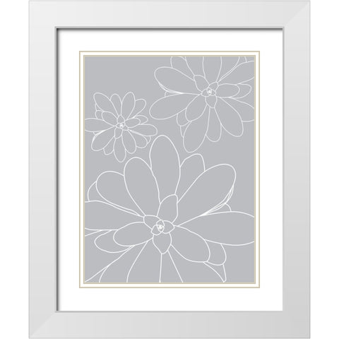Black White Succulents Set of 2 White Modern Wood Framed Art Print with Double Matting by Urban Epiphany