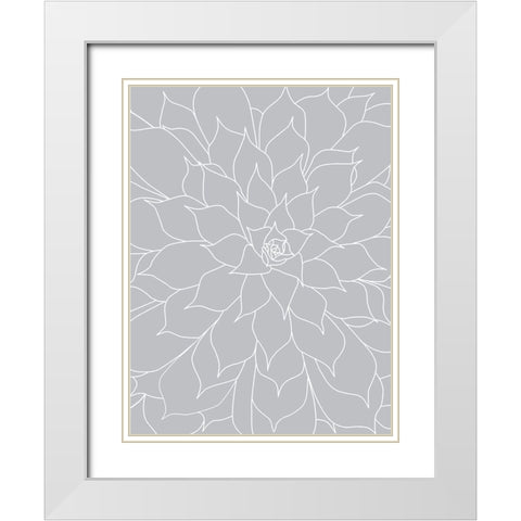 Black White Succulents Set of 2 White Modern Wood Framed Art Print with Double Matting by Urban Epiphany