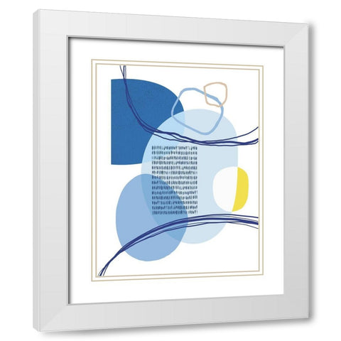 Abstract Greek Odyssey 1 White Modern Wood Framed Art Print with Double Matting by Lula Bijoux and Company