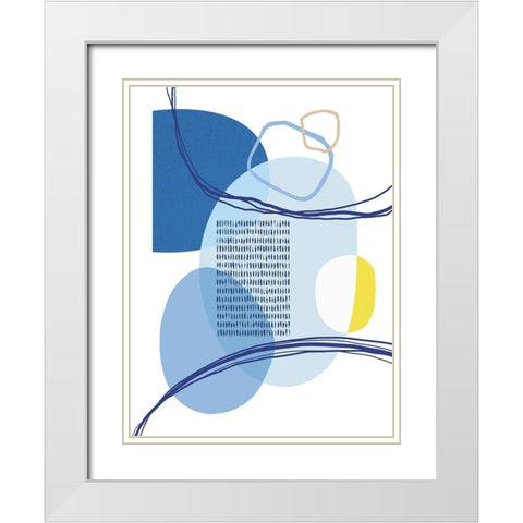 Abstract Greek Odyssey 1 White Modern Wood Framed Art Print with Double Matting by Lula Bijoux and Company