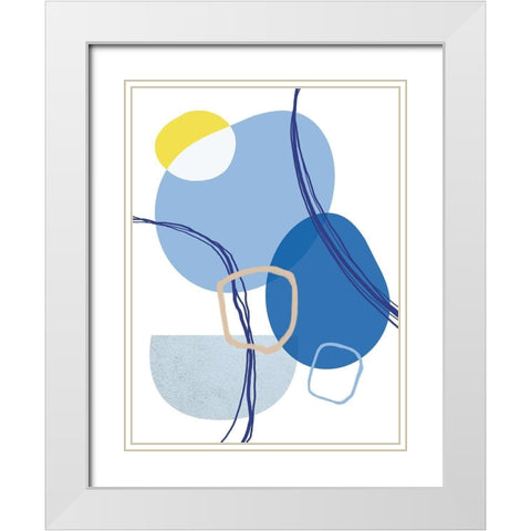 Abstract Greek Odyssey 3 White Modern Wood Framed Art Print with Double Matting by Lula Bijoux and Company