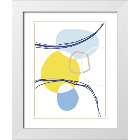 Abstract Greek Odyssey 7 White Modern Wood Framed Art Print with Double Matting by Lula Bijoux and Company