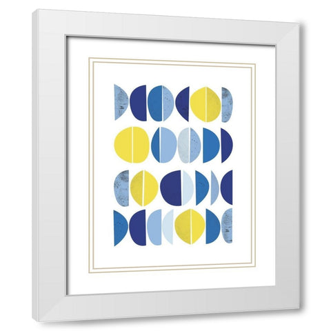 Blue Yellow Modern 2 White Modern Wood Framed Art Print with Double Matting by Lula Bijoux and Company