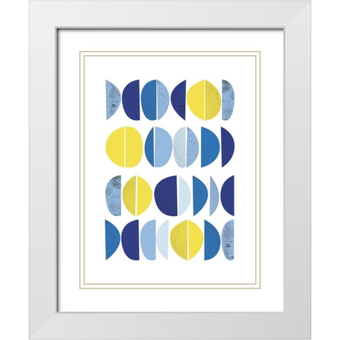 Blue Yellow Modern 2 White Modern Wood Framed Art Print with Double Matting by Lula Bijoux and Company
