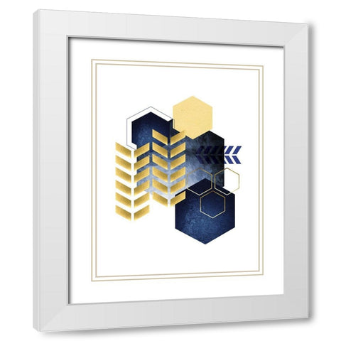 Geometric Greek Odyssey 3 White Modern Wood Framed Art Print with Double Matting by Lula Bijoux and Company