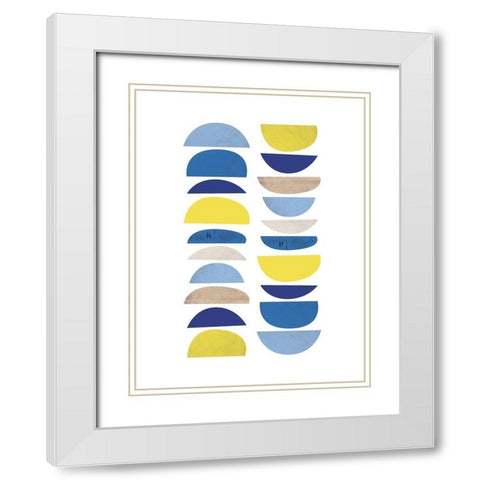 Modern Plates 1 White Modern Wood Framed Art Print with Double Matting by Lula Bijoux and Company