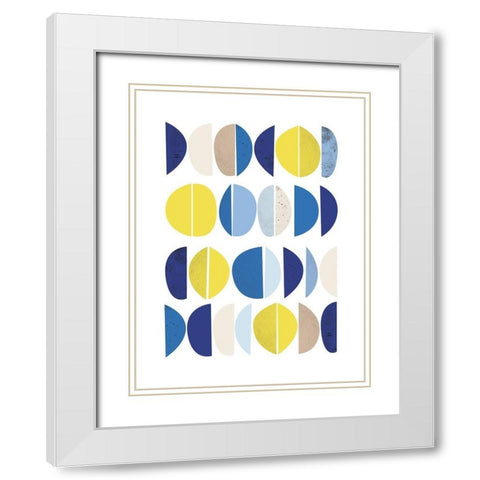 Modern Plates 3 White Modern Wood Framed Art Print with Double Matting by Lula Bijoux and Company