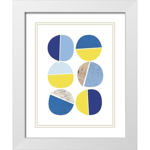 Modern Plates 5 White Modern Wood Framed Art Print with Double Matting by Lula Bijoux and Company