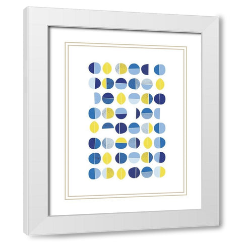 Natural Multi Dots 1 White Modern Wood Framed Art Print with Double Matting by Lula Bijoux and Company