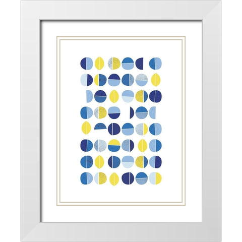 Natural Multi Dots 1 White Modern Wood Framed Art Print with Double Matting by Lula Bijoux and Company