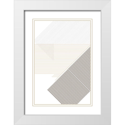 Modern Lines 2 White Modern Wood Framed Art Print with Double Matting by Urban Epiphany