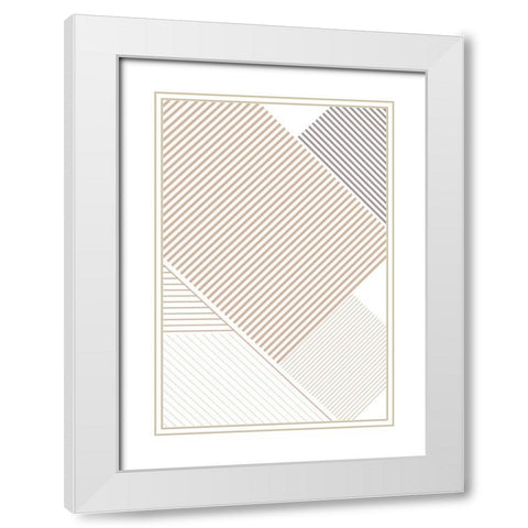 Modern Lines 3 White Modern Wood Framed Art Print with Double Matting by Urban Epiphany