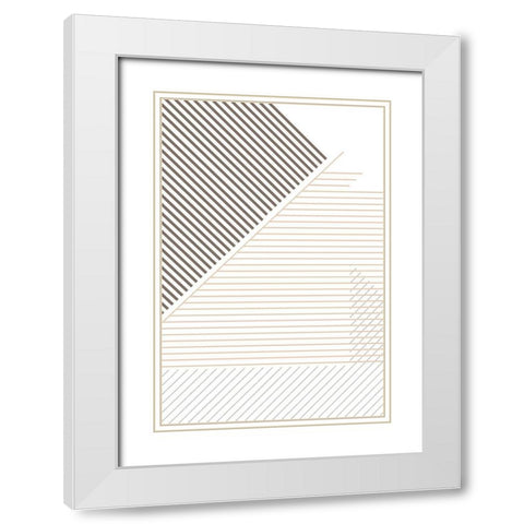 Modern Lines 5 White Modern Wood Framed Art Print with Double Matting by Urban Epiphany