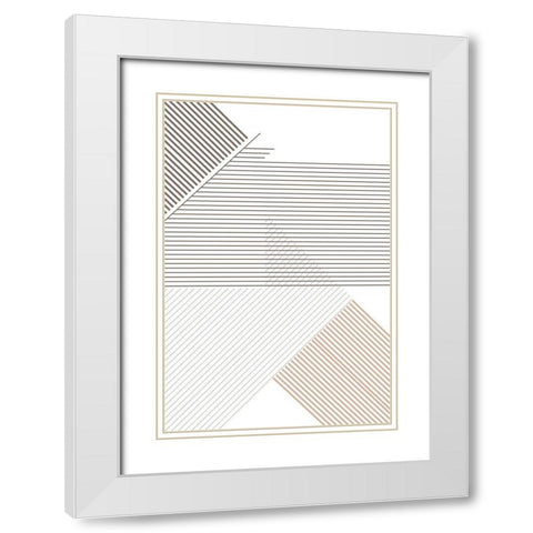Modern Lines 6 White Modern Wood Framed Art Print with Double Matting by Urban Epiphany