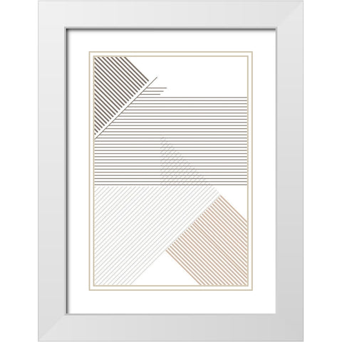 Modern Lines 6 White Modern Wood Framed Art Print with Double Matting by Urban Epiphany